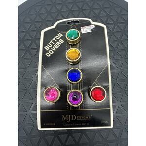 Vintage Button Covers - 6 Plastic Round Shape Button Covers